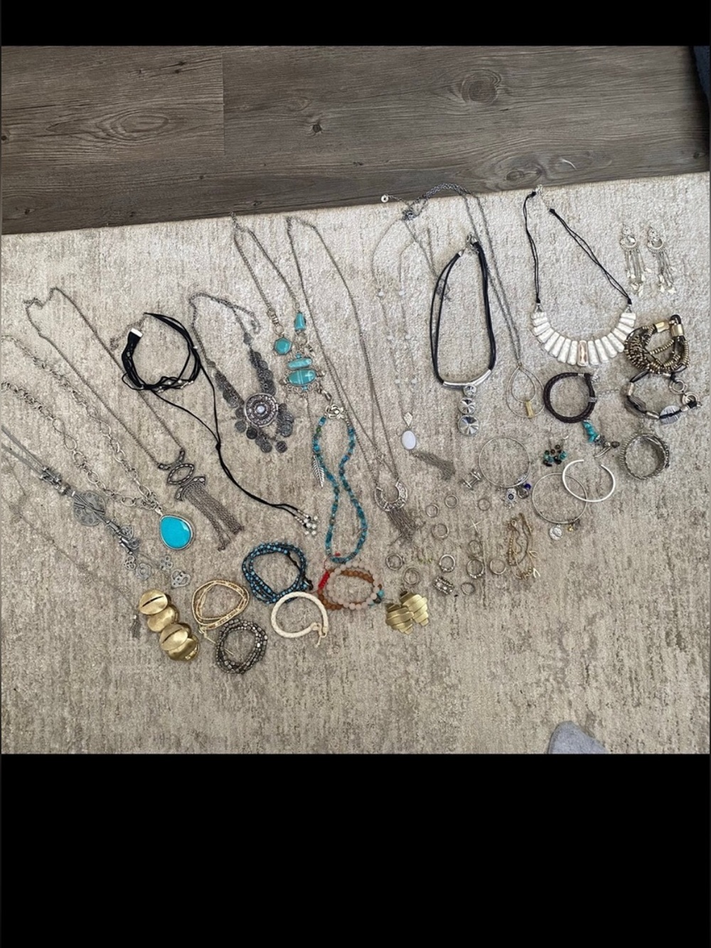 Huge Boho Jewelry lot 40 + mixed metals earrings necklaces bracelets rings 2lbs